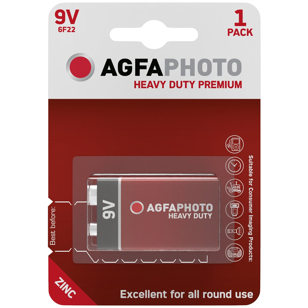 AGFA Photo Zinc Heavy Duty Premium 9V Block Battery