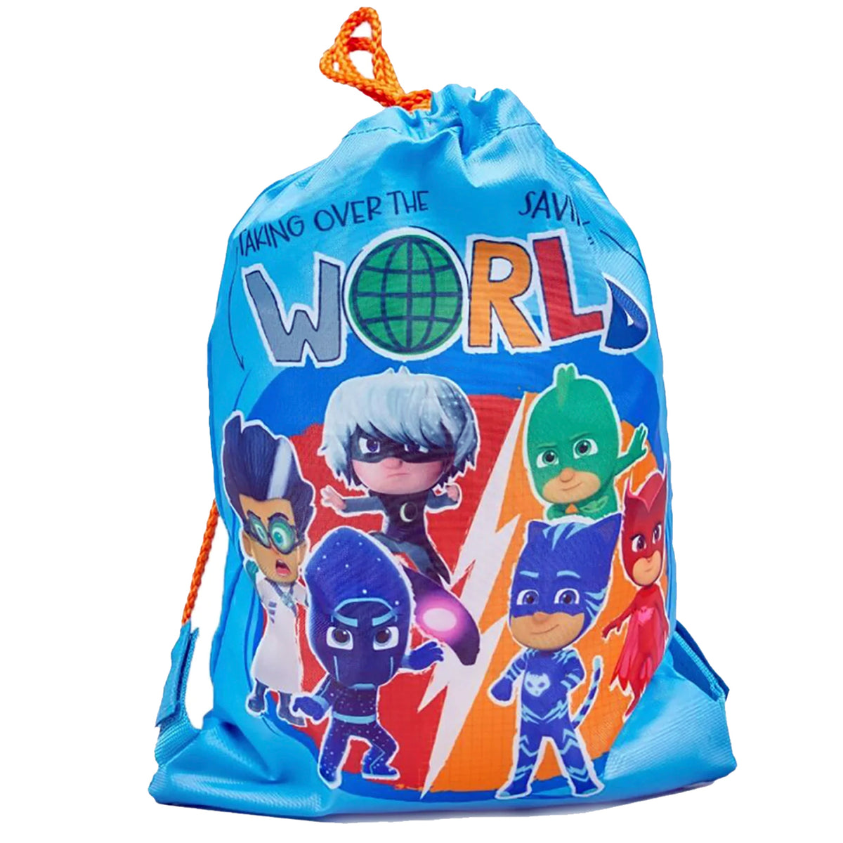 PJ Masks "Taking Over The World / Saving The World" Drawstring Gym Bag
