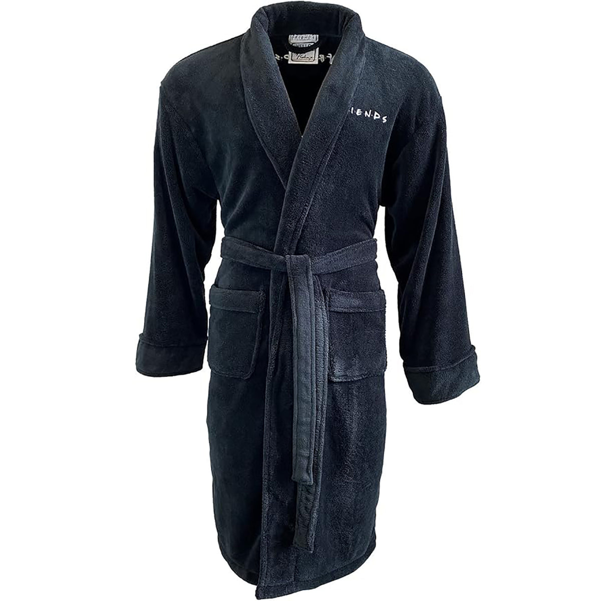Friends "Ugly Naked Guy" Mens Black Bathrobe