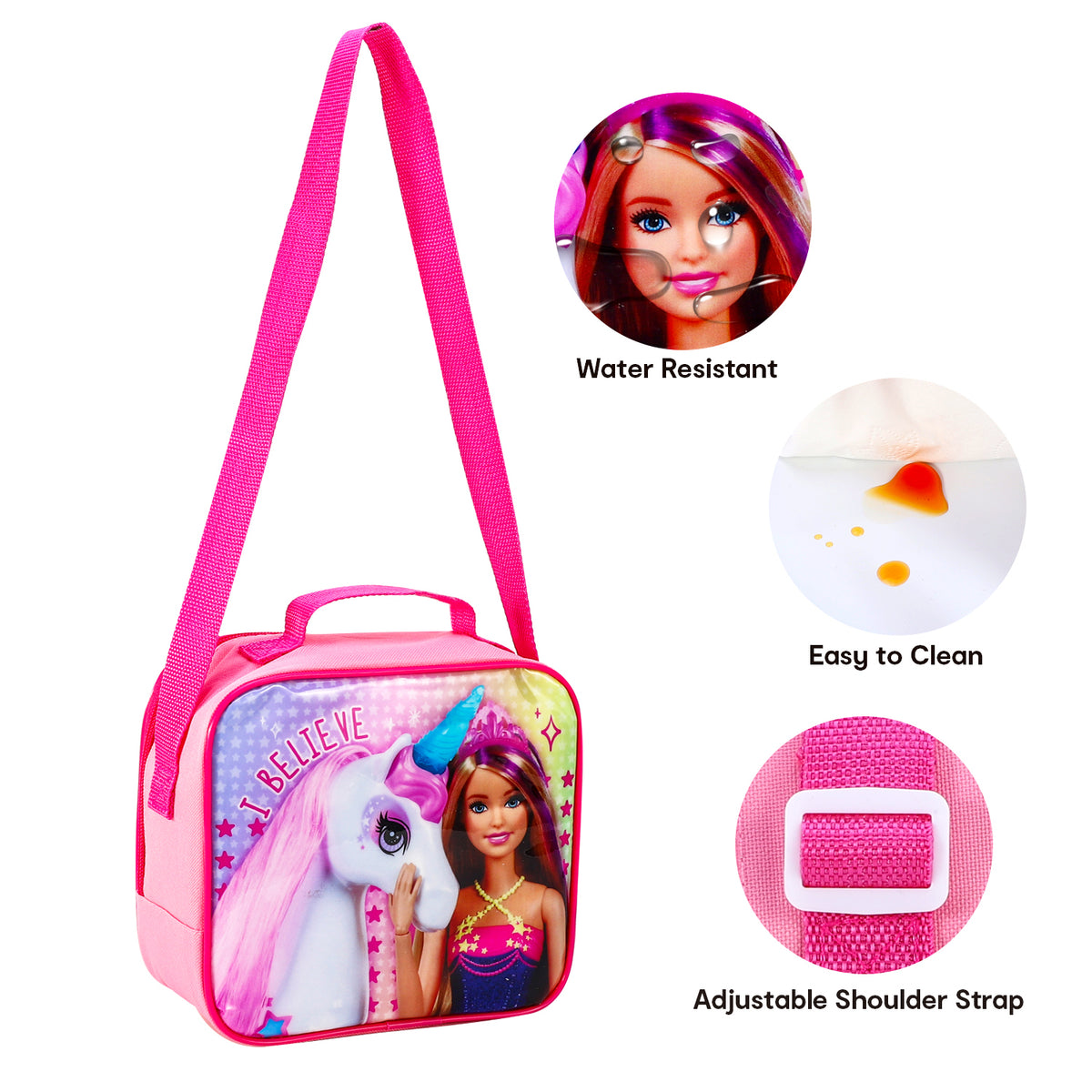 Barbie Unicorn 3 Piece Insulated Lunch Bag Set