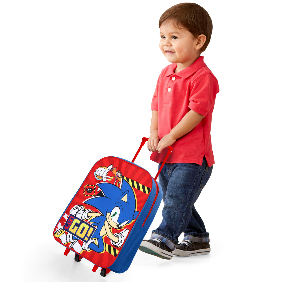 Sonic The Hedgehog "Let's Go" Travel Trolley Cabin Bag