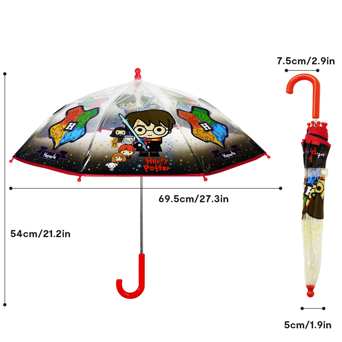 Harry Potter Kids Transparent Travel Umbrella