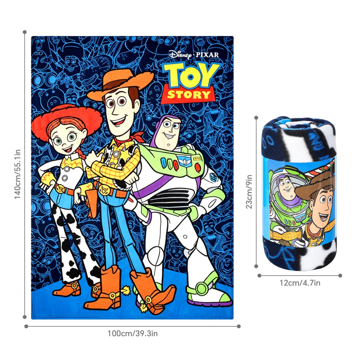 Disney Toy Story Jessie, Woody & Buzz Fleece Blanket