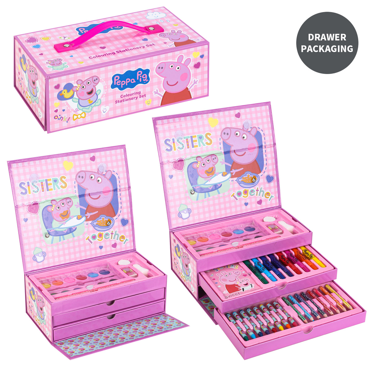 Peppa Pig & Evie Pig Colouring Tool Box Set