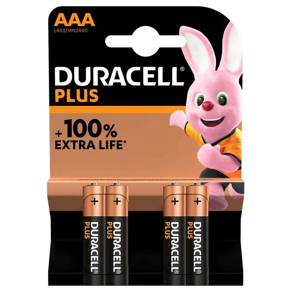Duracell Plus Alkaline Power 4 x AAA Size Battery 1.5V