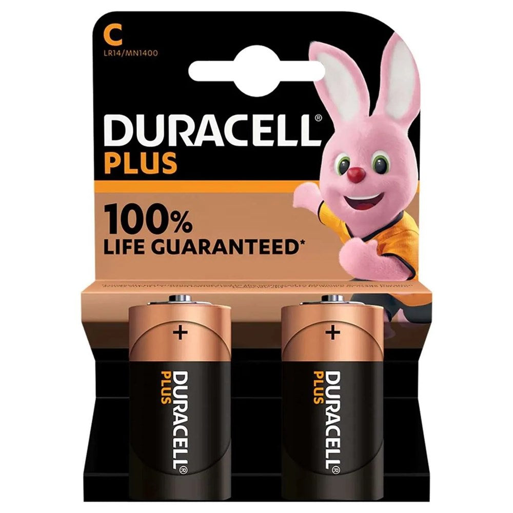 Duracell Plus Alkaline Power 2 x C Size Battery 1.5V