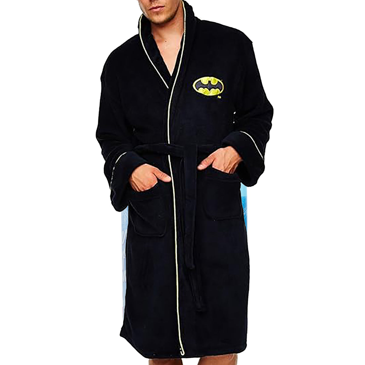 Batman "Logo" Mens Black Bathrobe