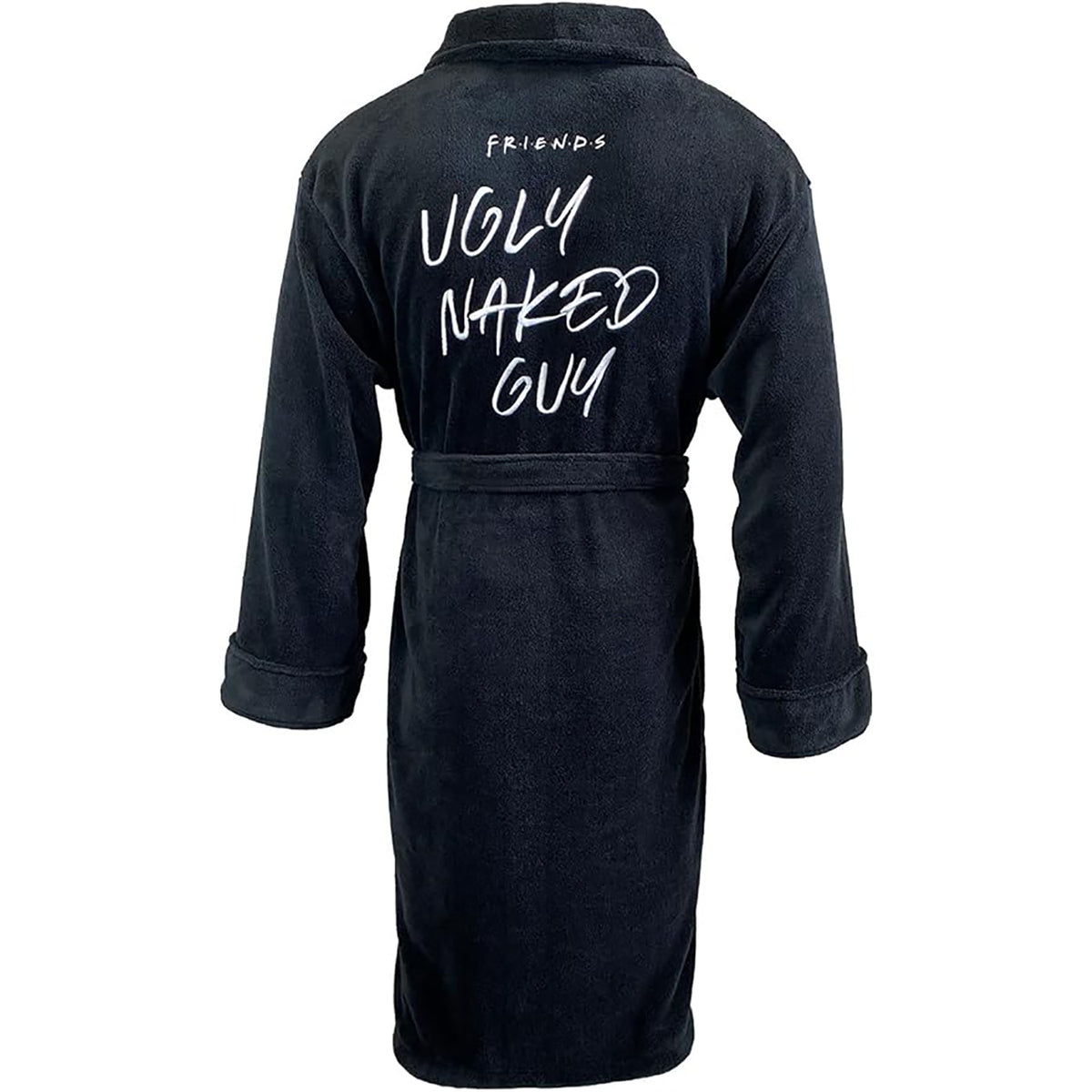 Friends "Ugly Naked Guy" Mens Black Bathrobe