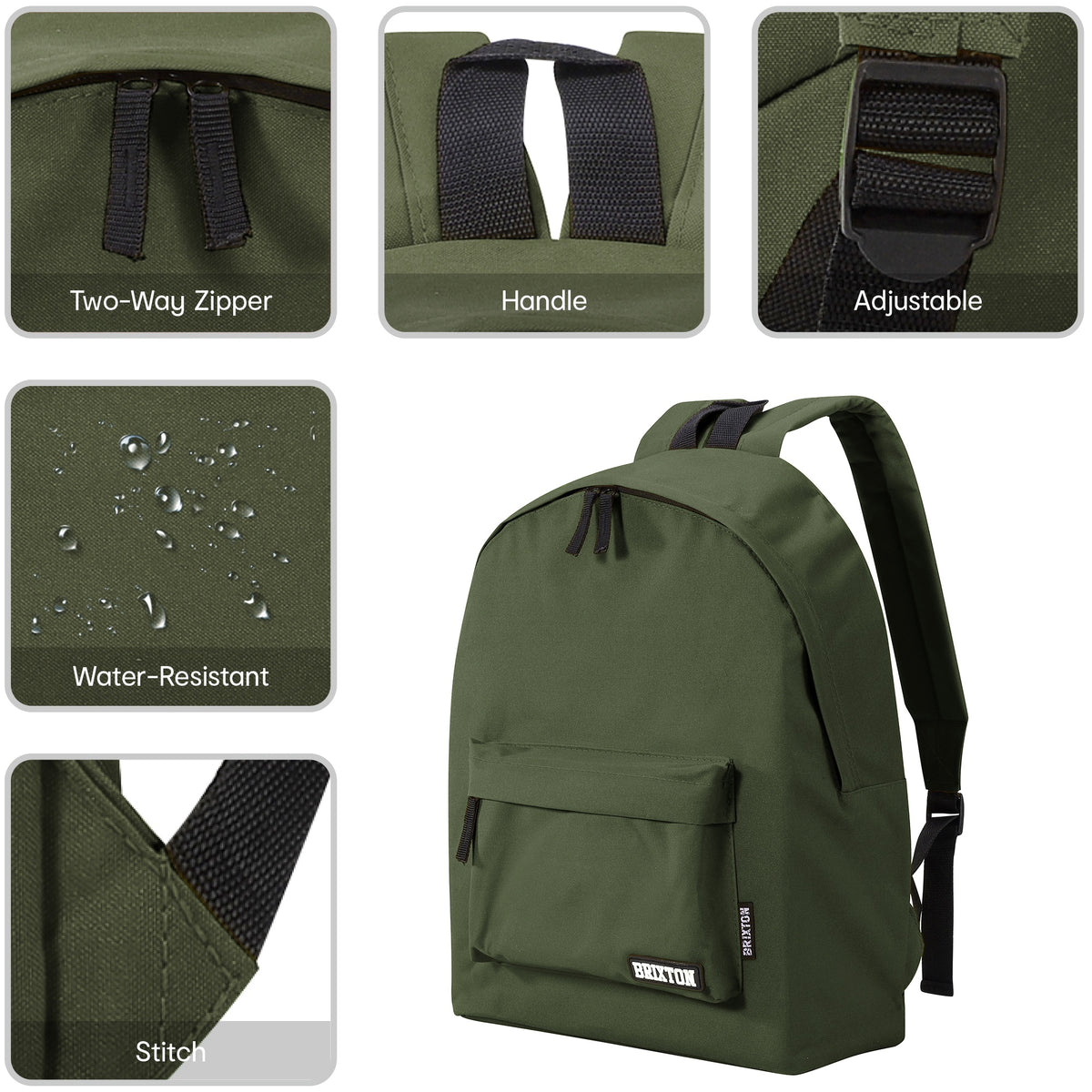 Brixton Large Backpack Bag Khaki