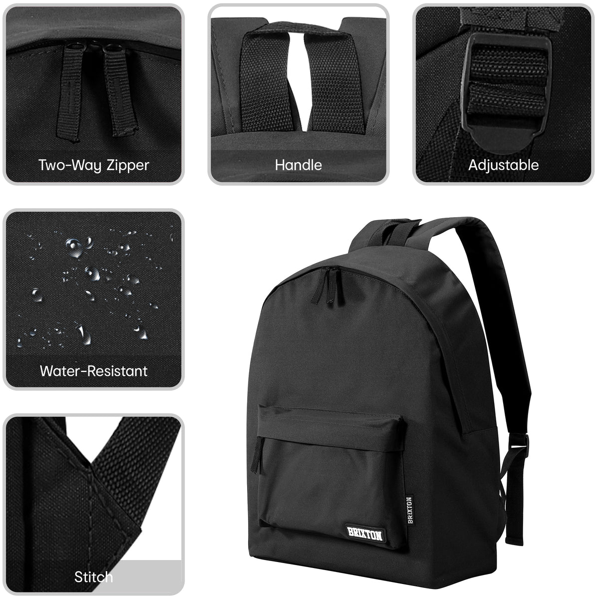 Brixton Large Backpack Bag Black