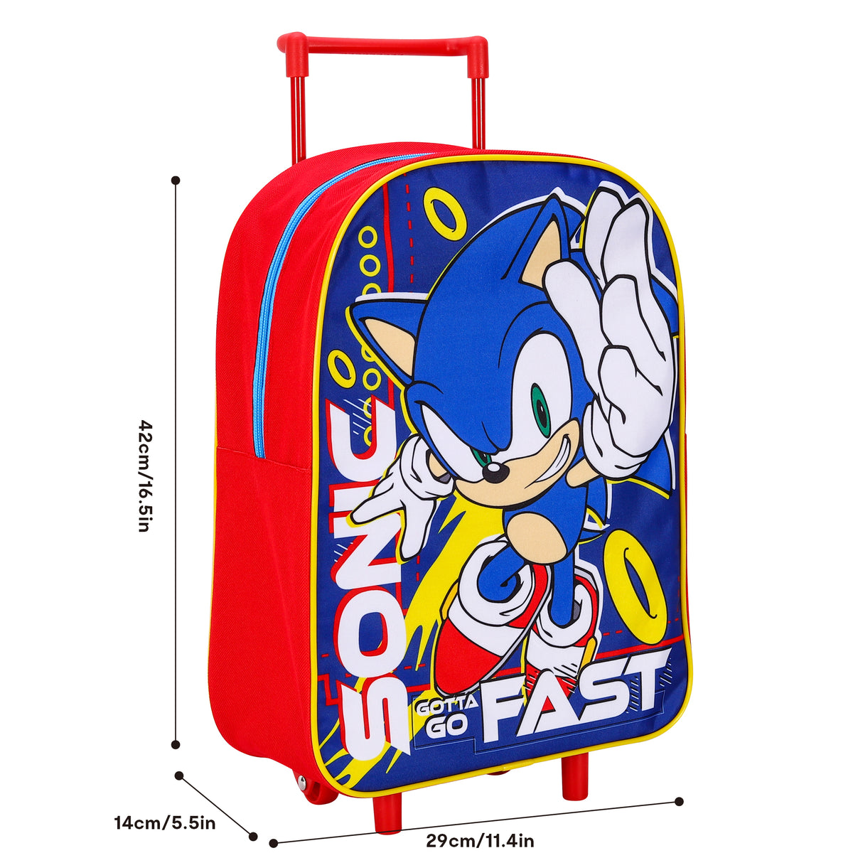 Sonic The Hedgehog "Gotta Go Fast" Travel Trolley Cabin Bag