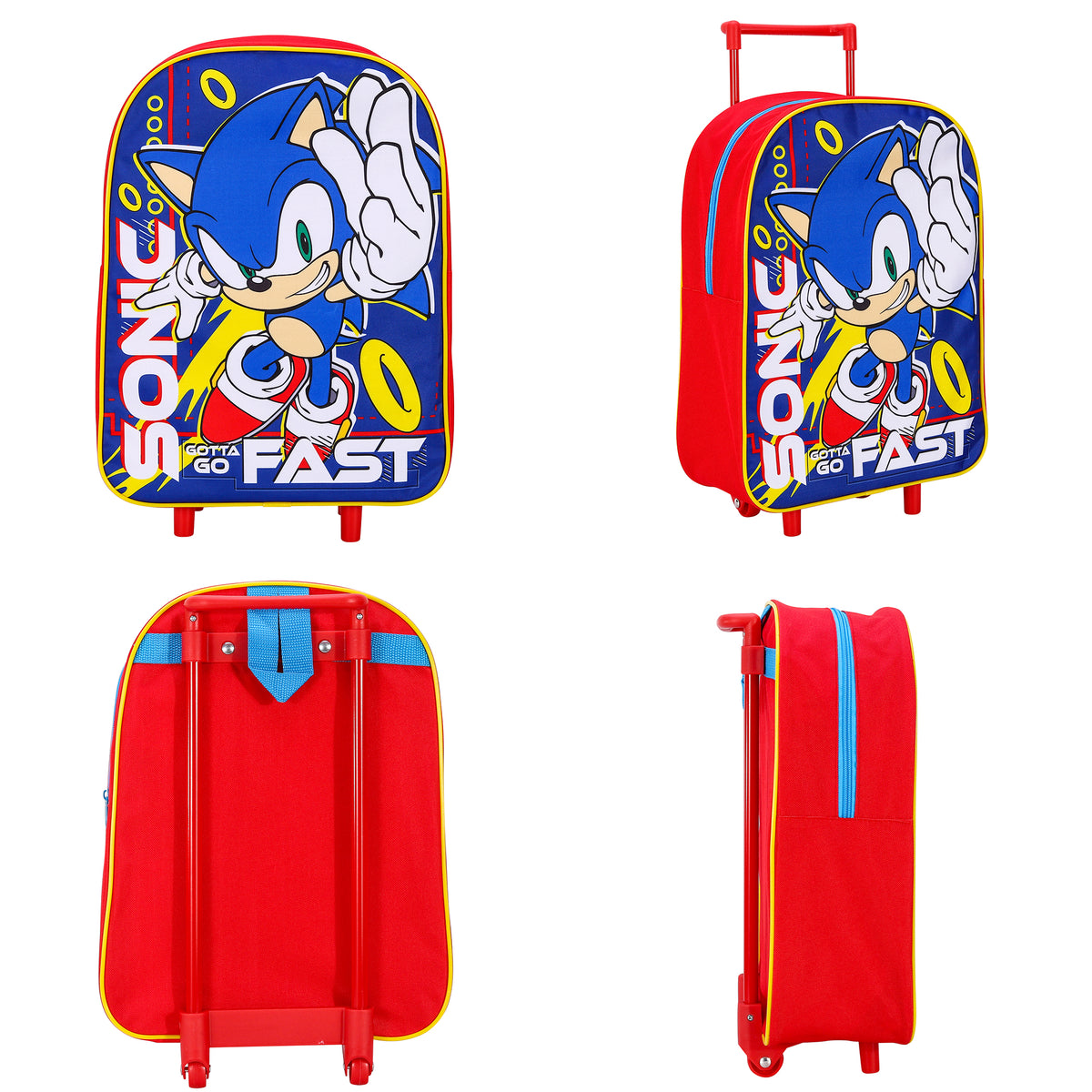 Sonic The Hedgehog "Gotta Go Fast" Travel Trolley Cabin Bag