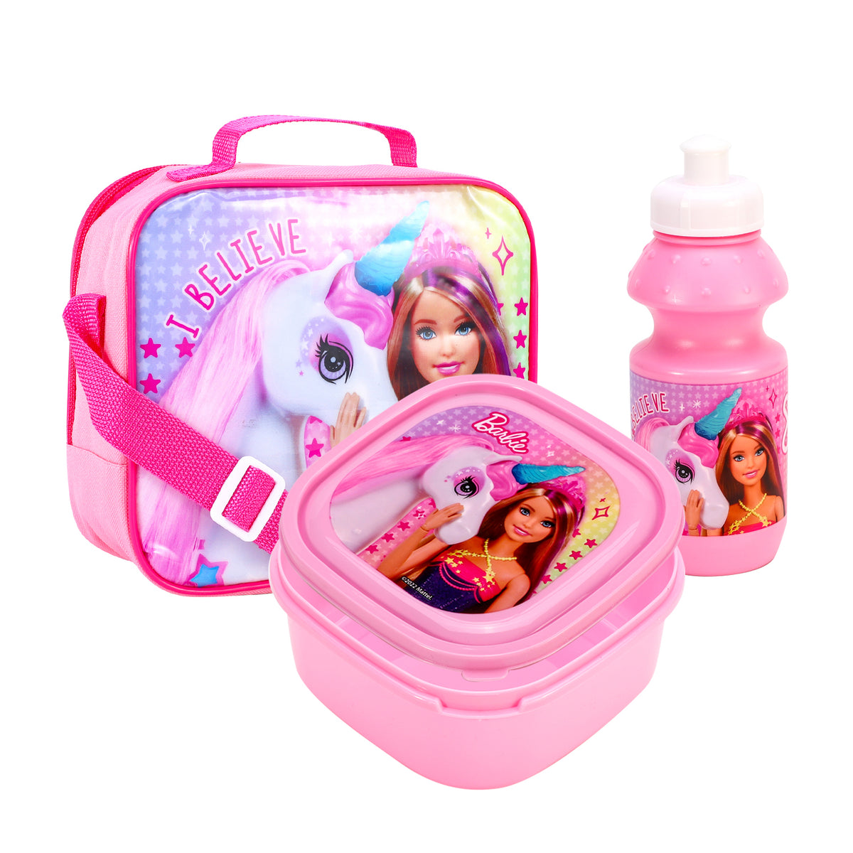 Barbie Unicorn 3 Piece Insulated Lunch Bag Set