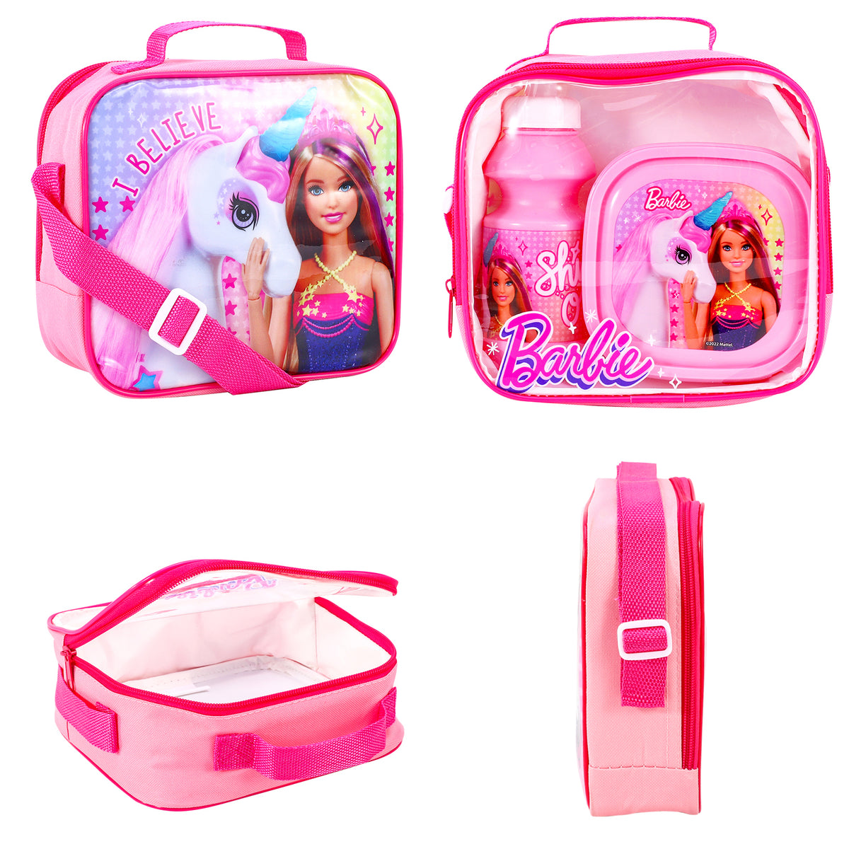 Barbie Unicorn 3 Piece Insulated Lunch Bag Set