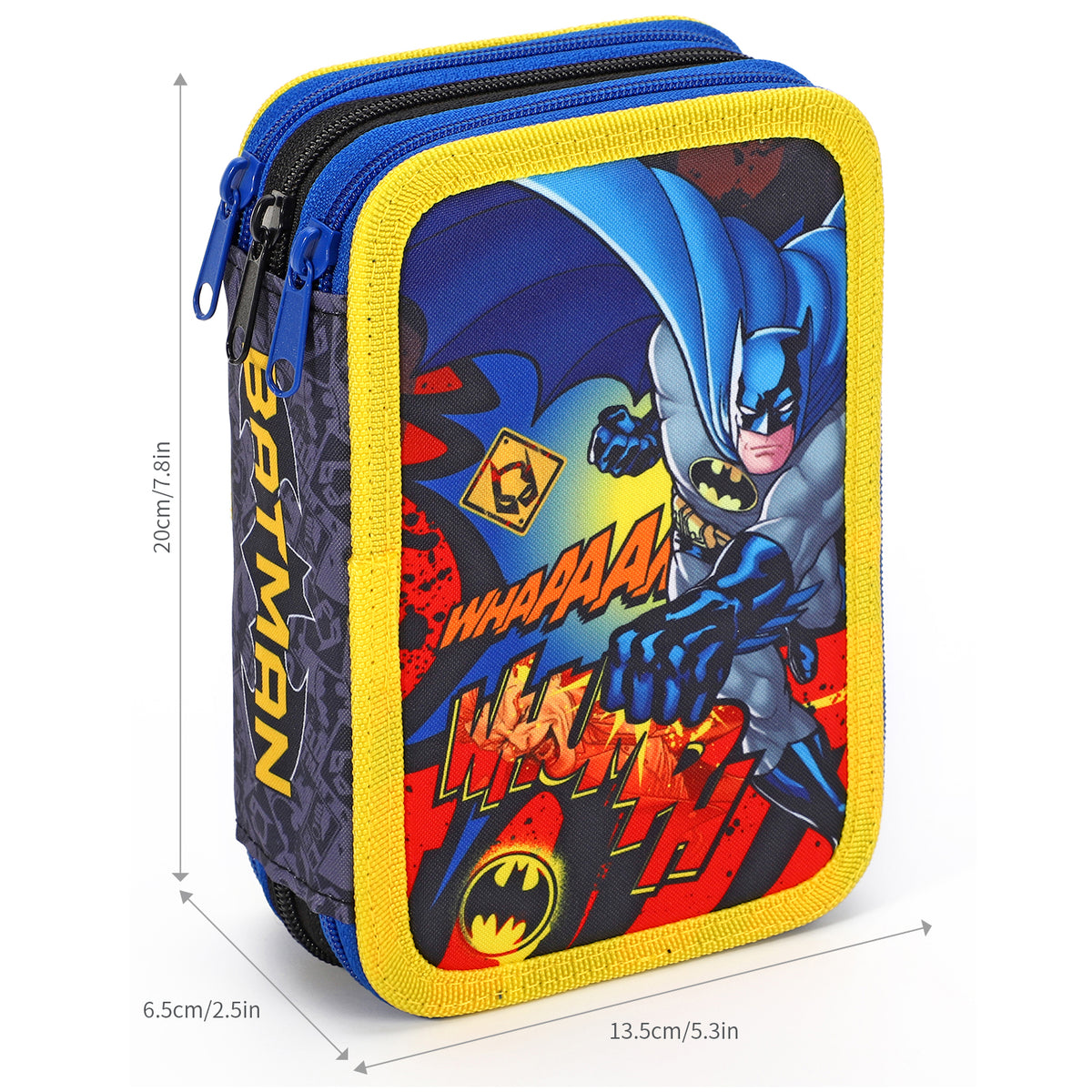 Batman 3 Tier Filled Zipped Pencil Case