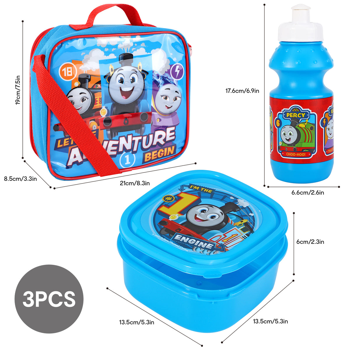 Thomas & Friends 3 Piece Insulated Lunch Bag Set