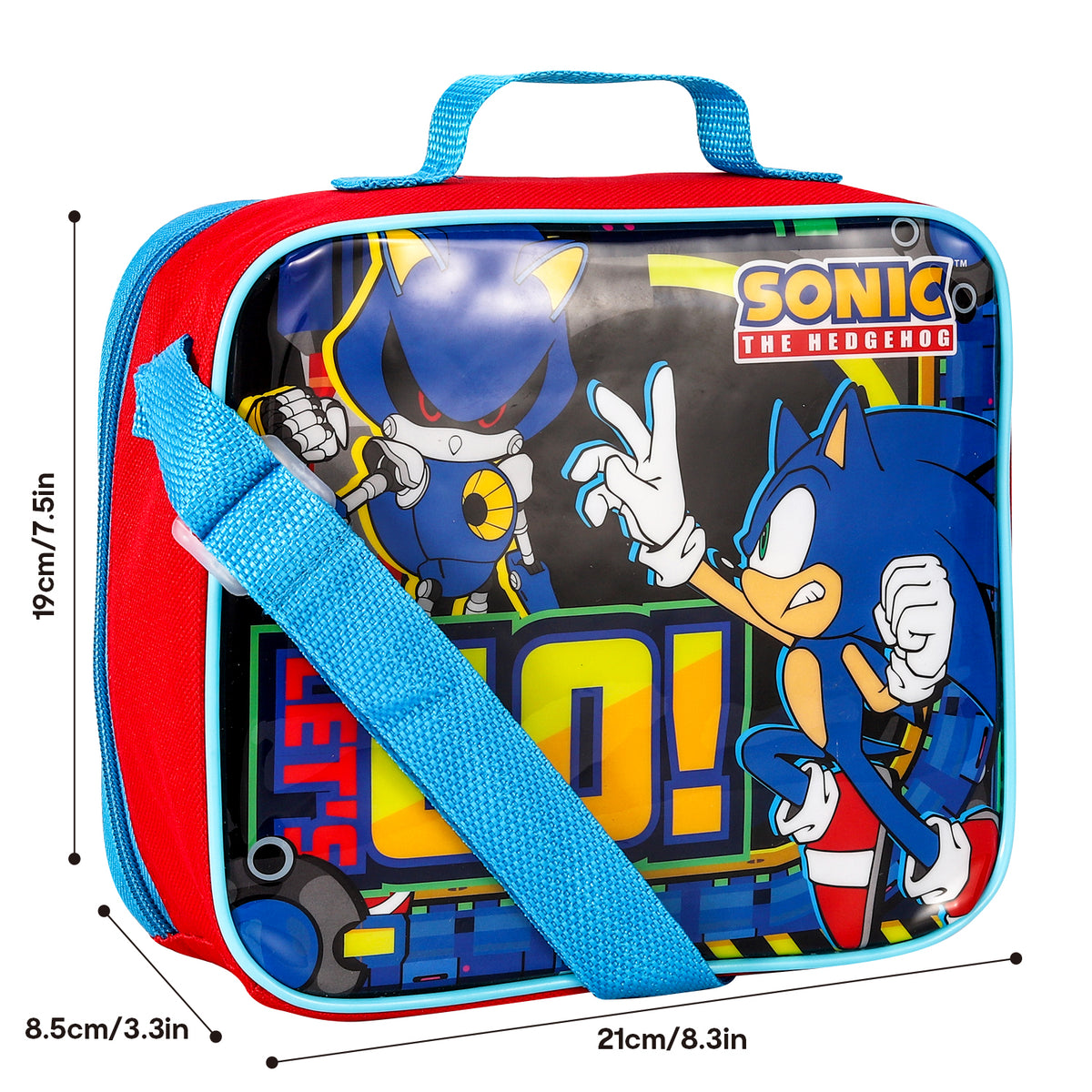 Sonic The Hedgehog Let's Go 3 Piece Insulated Lunch Bag Set