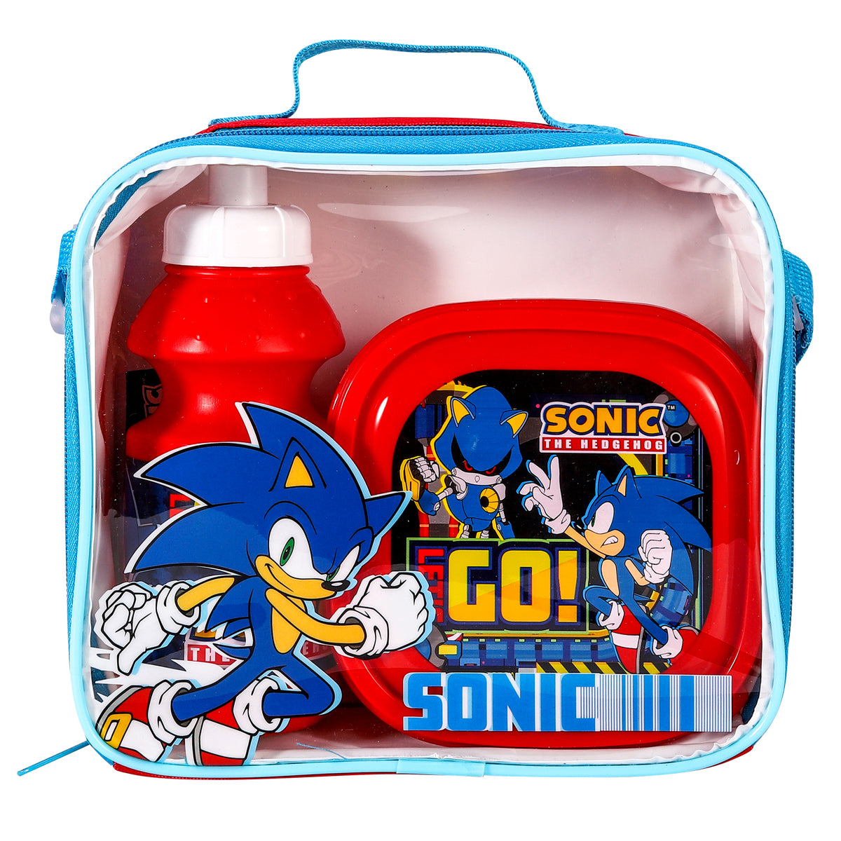 Sonic The Hedgehog Let's Go 3 Piece Insulated Lunch Bag Set