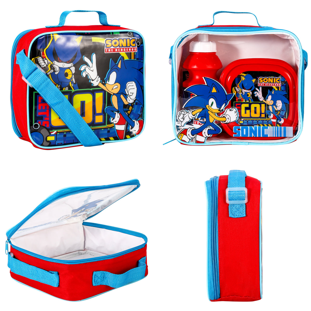 Sonic The Hedgehog Let's Go 3 Piece Insulated Lunch Bag Set
