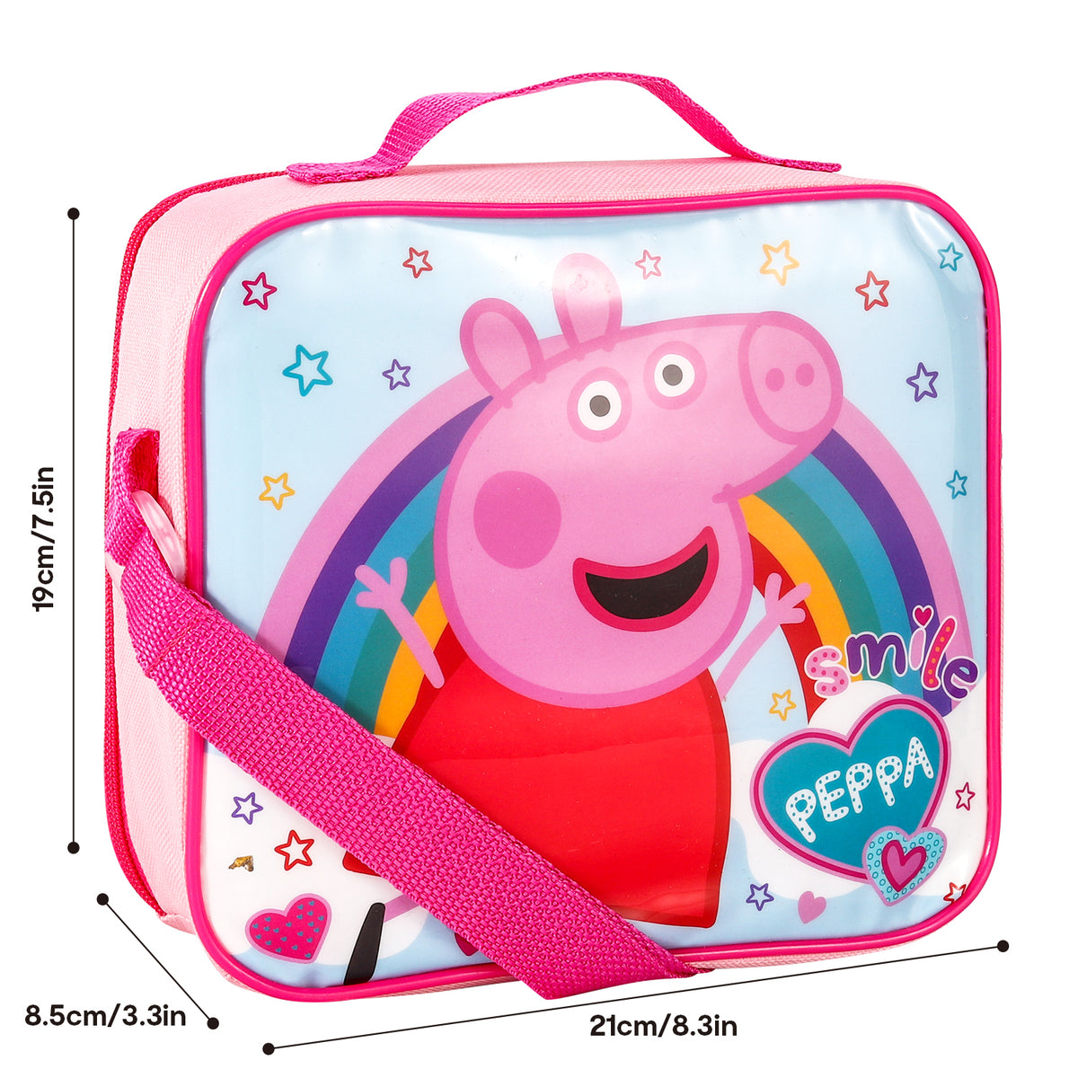 Peppa Pig Rainbow 3 Piece Insulated Lunch Bag Set