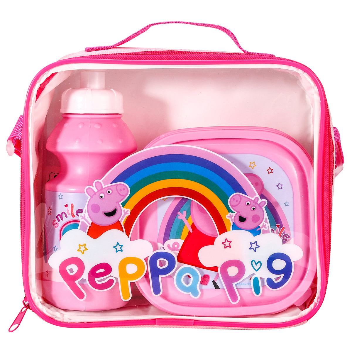 Peppa Pig Rainbow 3 Piece Insulated Lunch Bag Set
