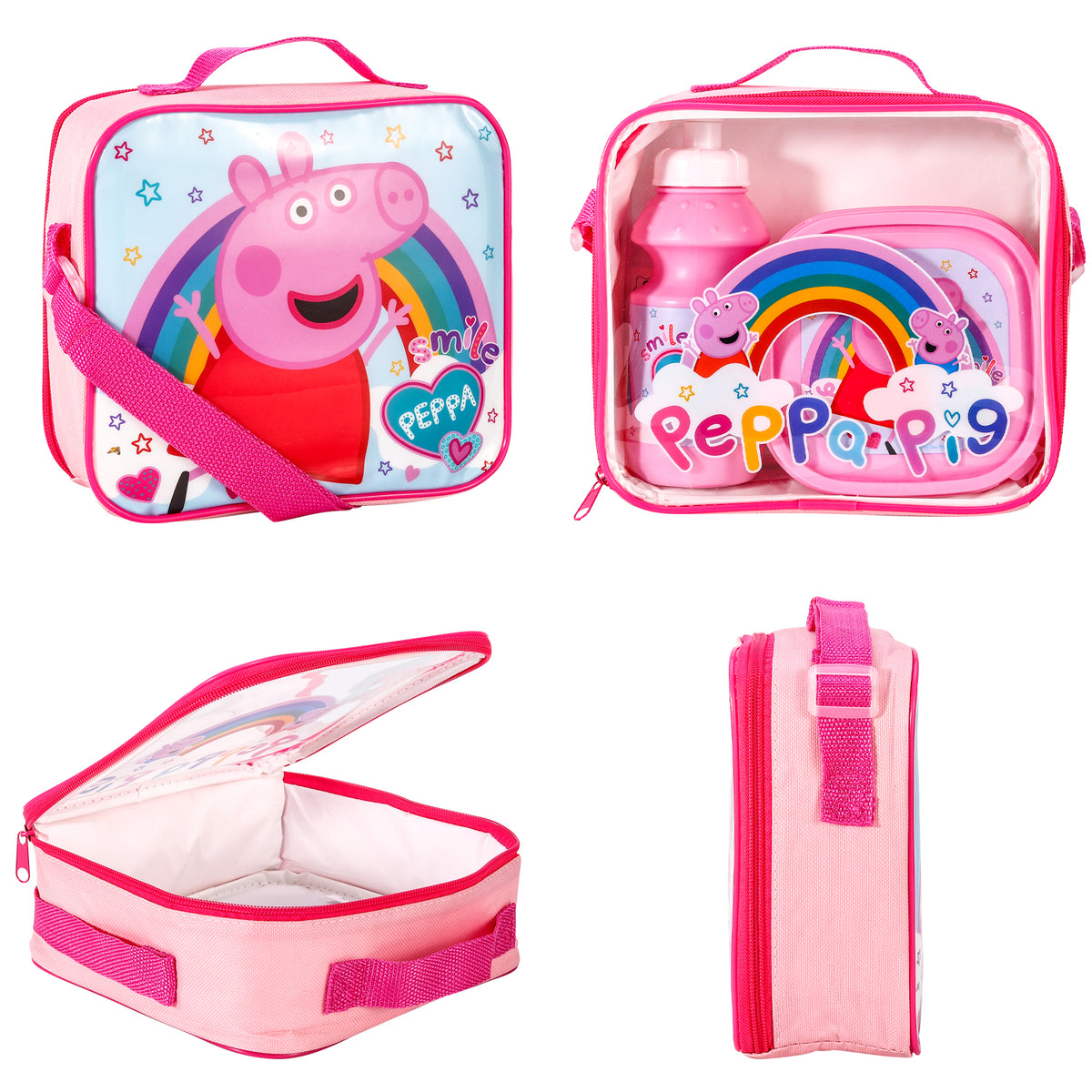 Peppa Pig Rainbow 3 Piece Insulated Lunch Bag Set