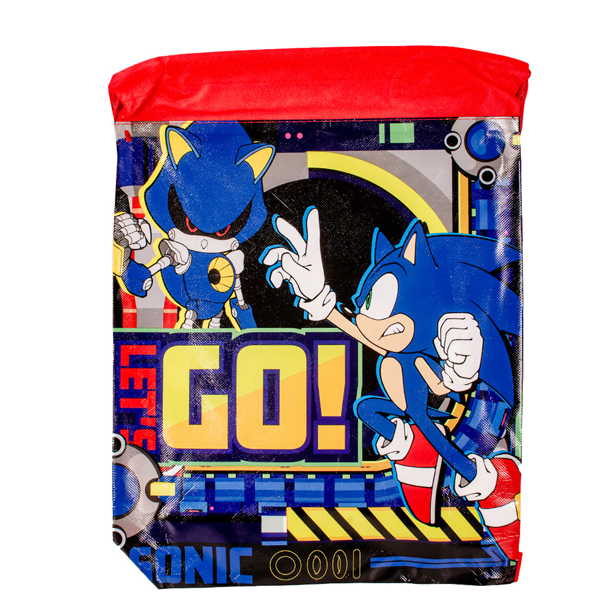 Sonic The Hedgehog "Let's Go" Drawstring Gym Bag