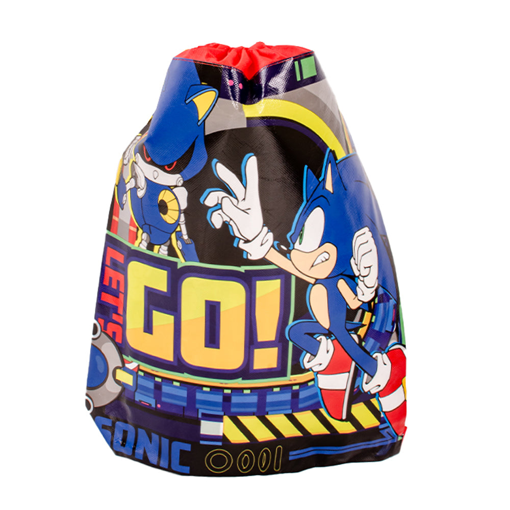 Sonic The Hedgehog "Let's Go" Drawstring Gym Bag