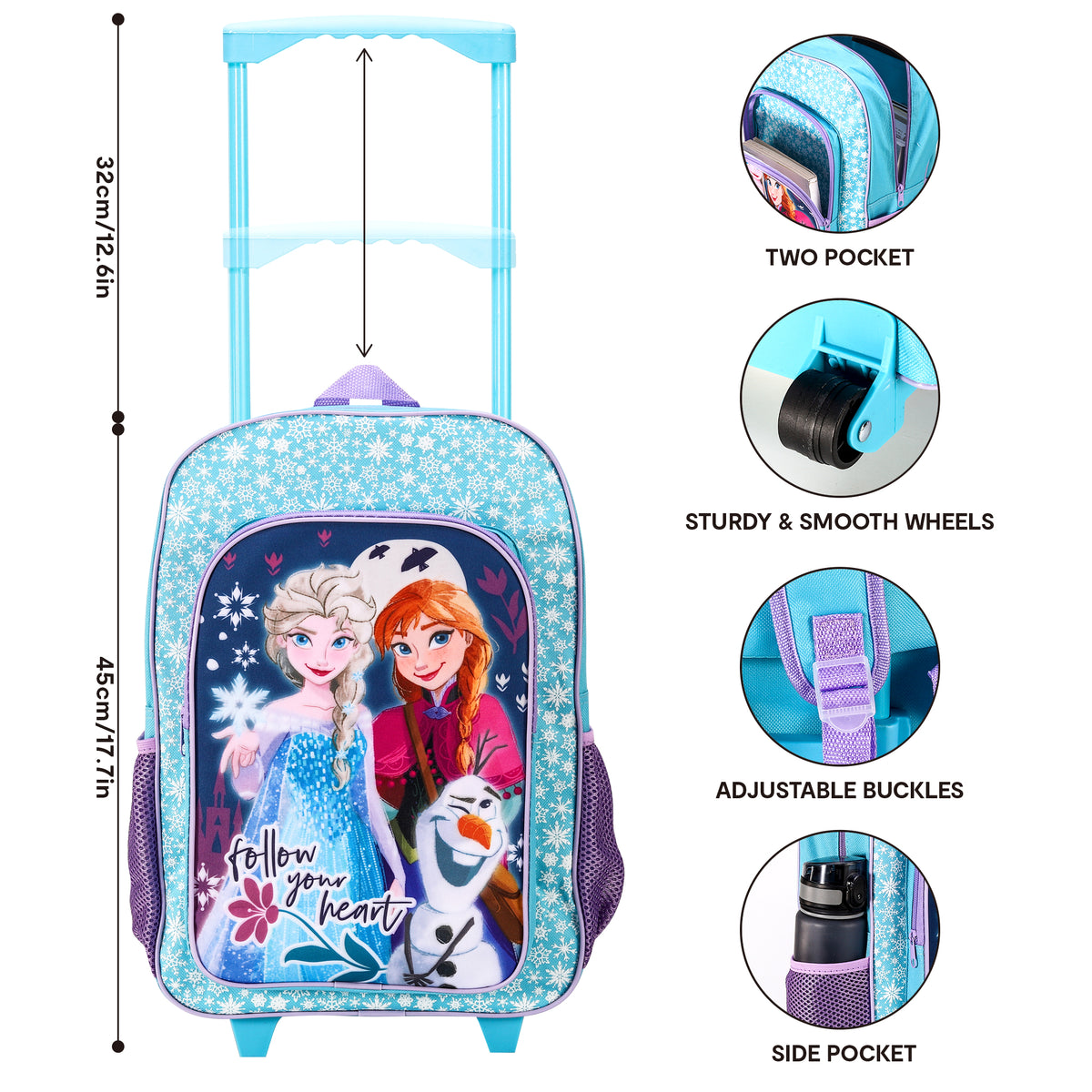 Disney Frozen Kids Travel Cabin Trolley Backpack Bag