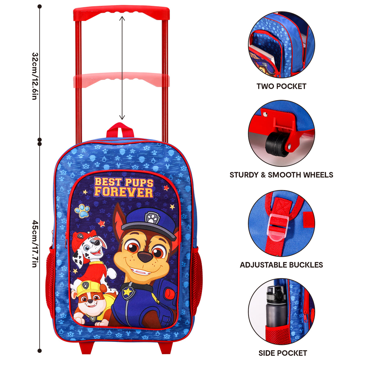 Paw Patrol Kids Travel Cabin Trolley Backpack Bag