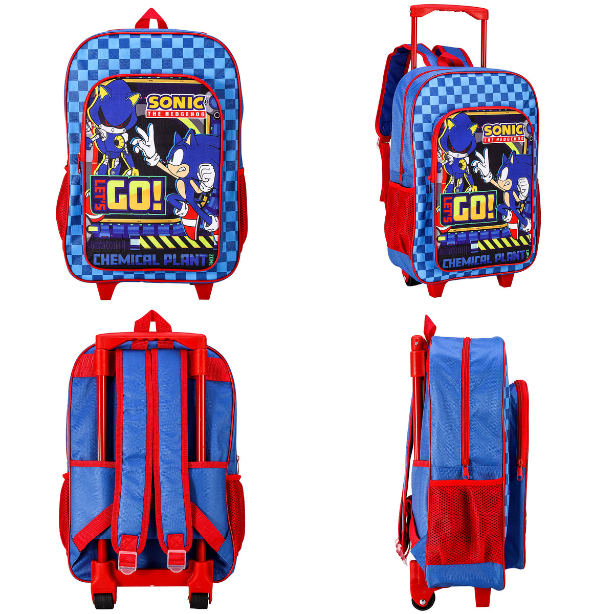 Sonic The Hedgehog Kids Travel Cabin Trolley Backpack Bag