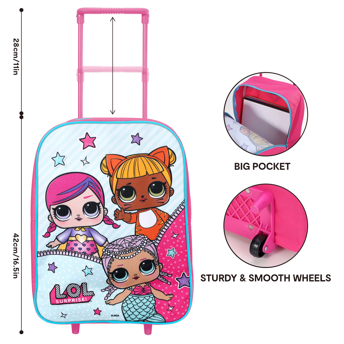 LOL Surprise Travel Trolley Cabin Bag