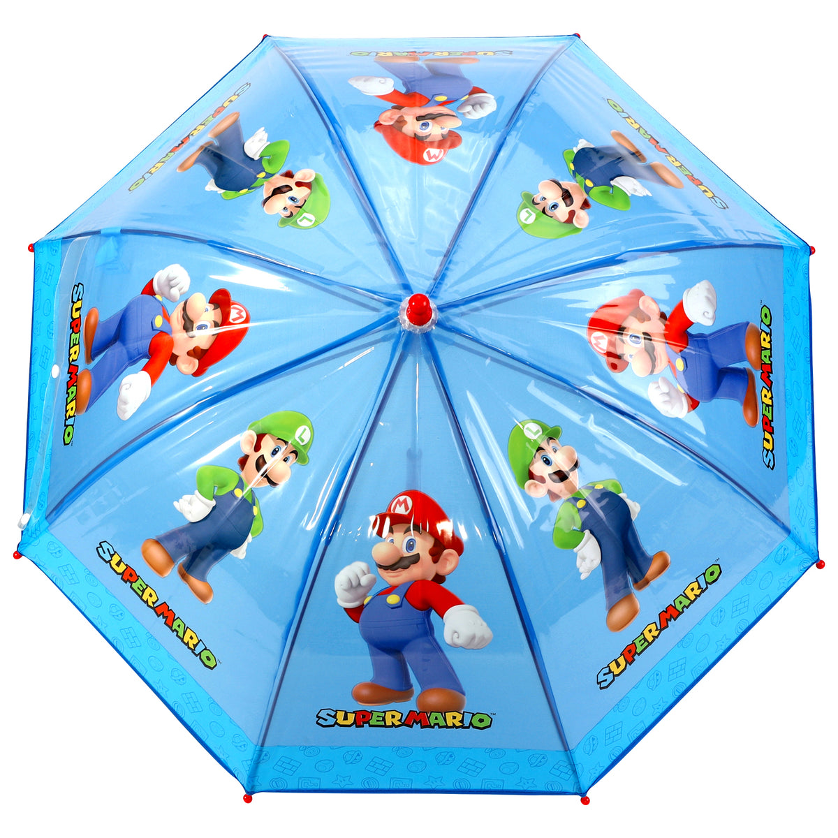 Super Mario & Luigi Kids Blue Dome Rain Umbrella