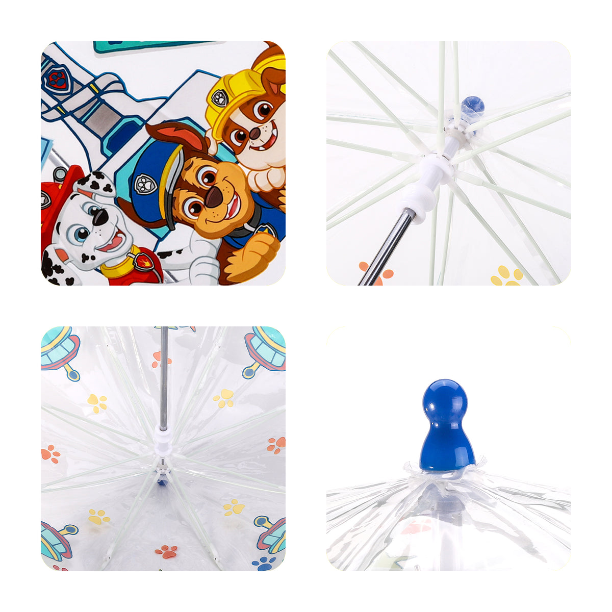 Paw Patrol "Chase, Marshall & Rubble" Kids Transparent Dome Umbrella