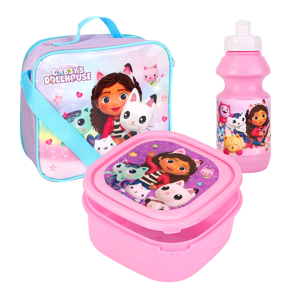 Gabby's Dollhouse 3 Piece Insulated Lunch Bag Set