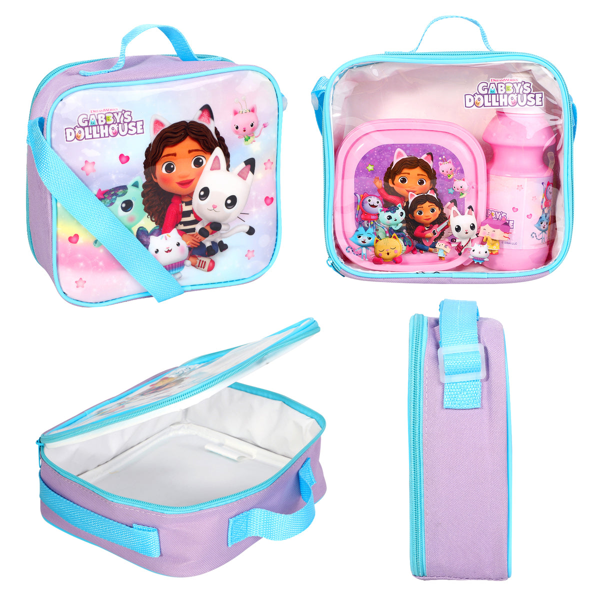 Gabby's Dollhouse 3 Piece Insulated Lunch Bag Set