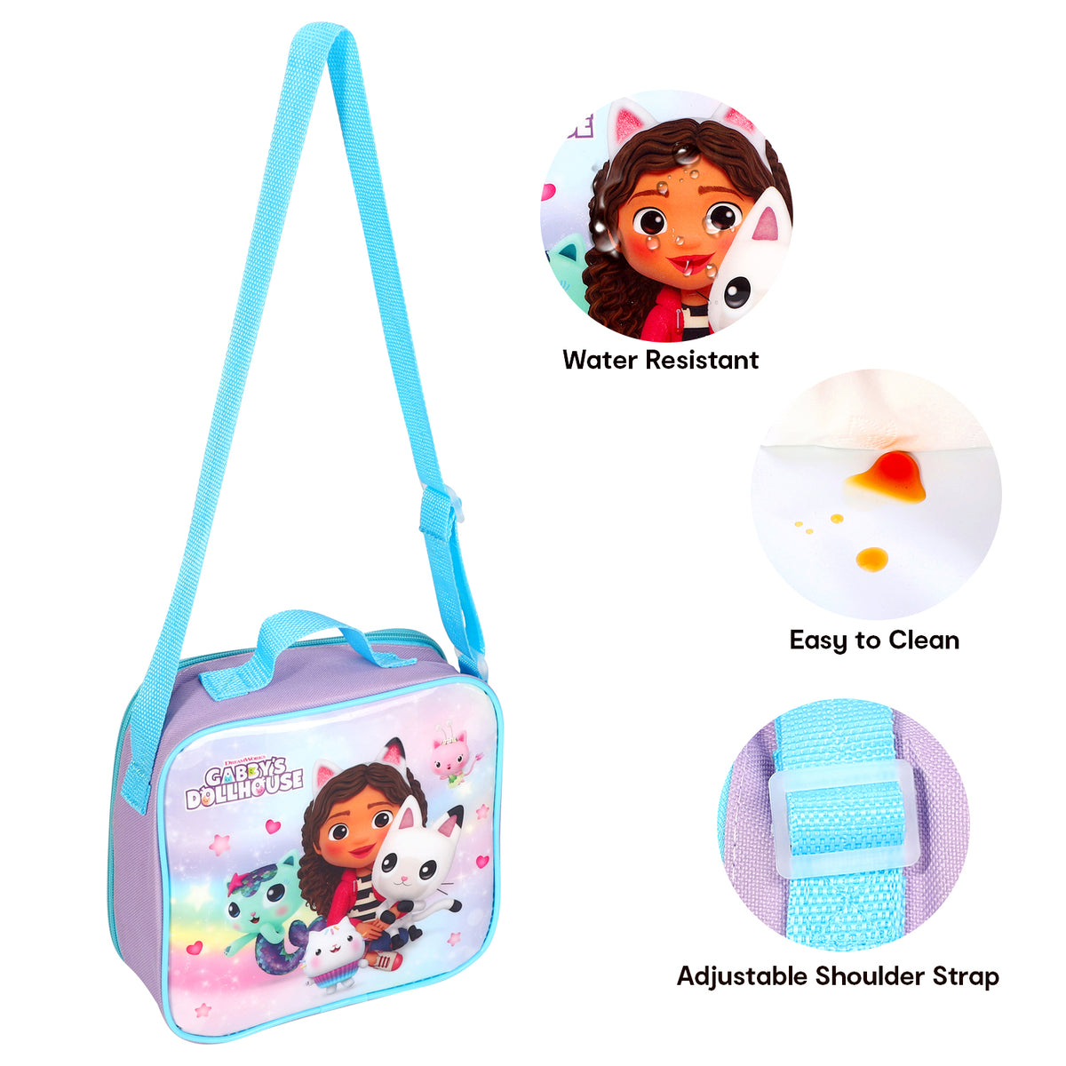 Gabby's Dollhouse 3 Piece Insulated Lunch Bag Set