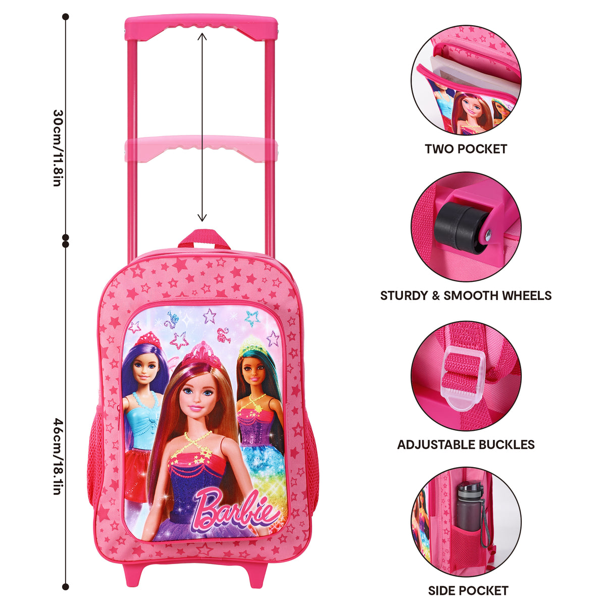 Barbie Kids Travel Cabin Trolley Backpack Bag