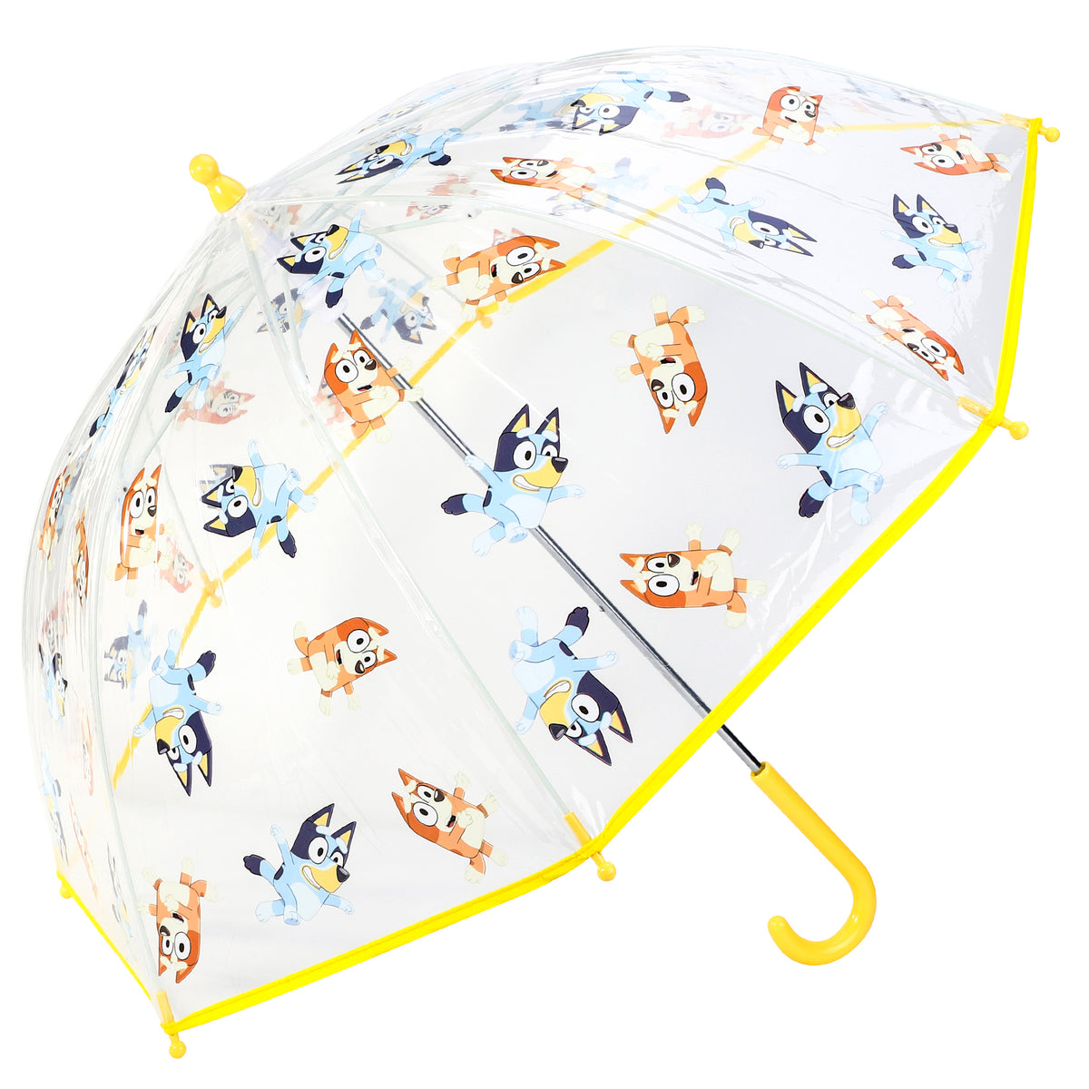 Bluey & Bingo Transparent Yellow Character Dome Kids Umbrella