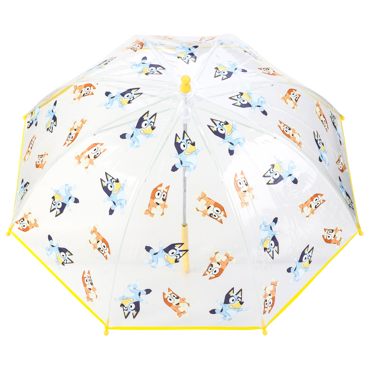 Bluey & Bingo Transparent Yellow Character Dome Kids Umbrella