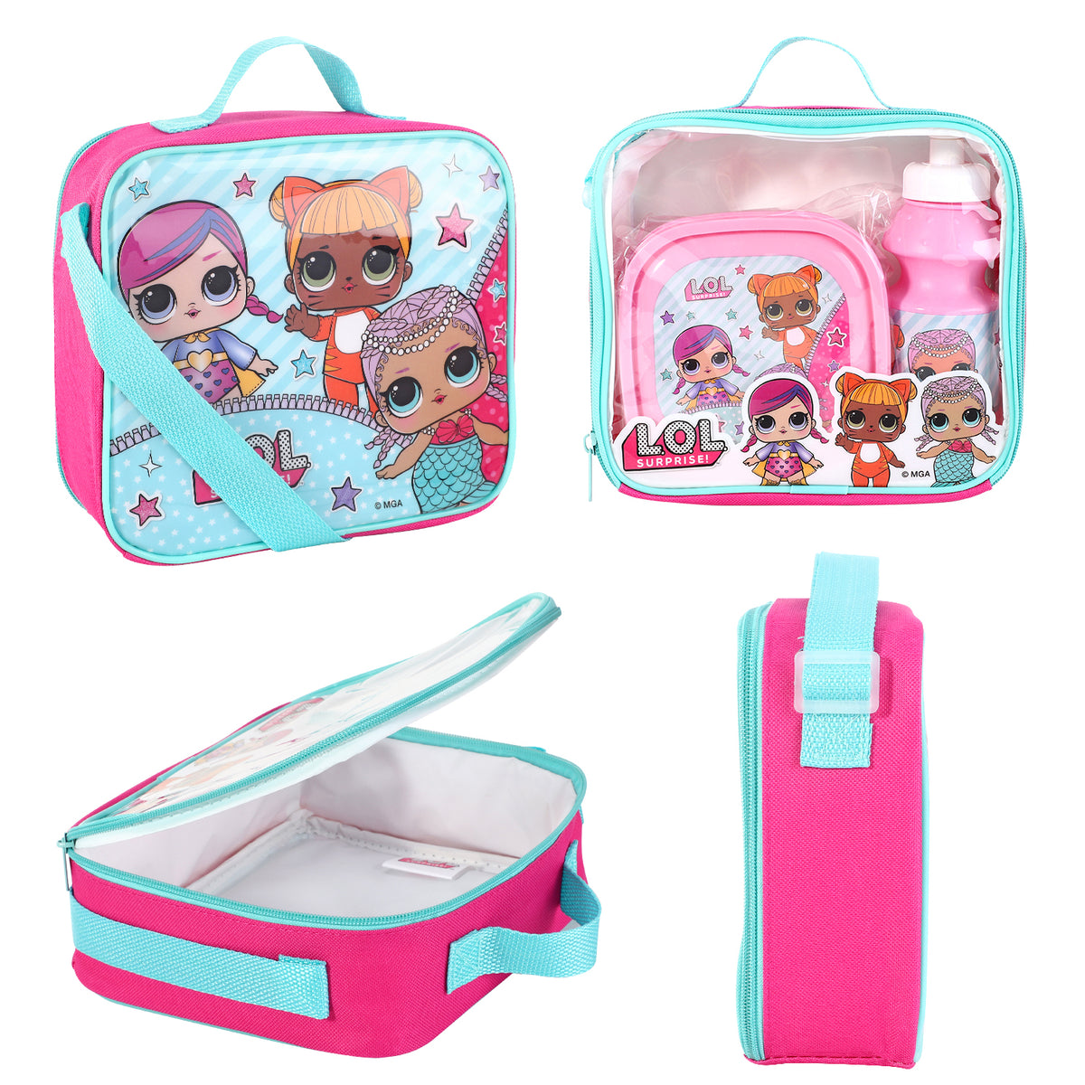 LOL Surprise 3 Piece Insulated Lunch Bag Set
