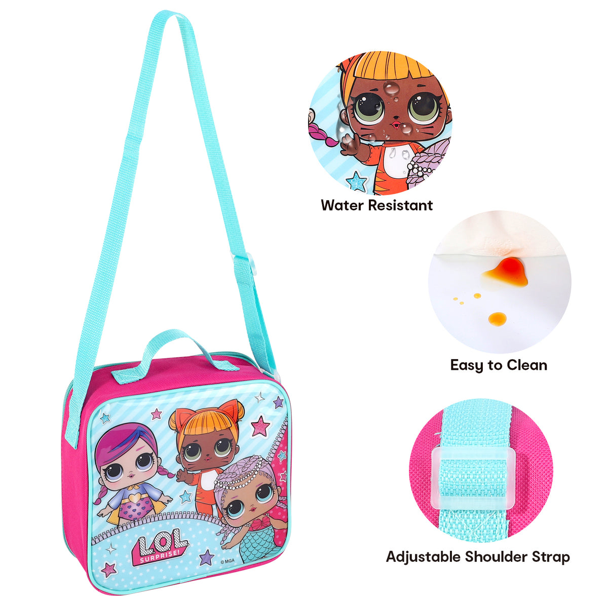 LOL Surprise 3 Piece Insulated Lunch Bag Set