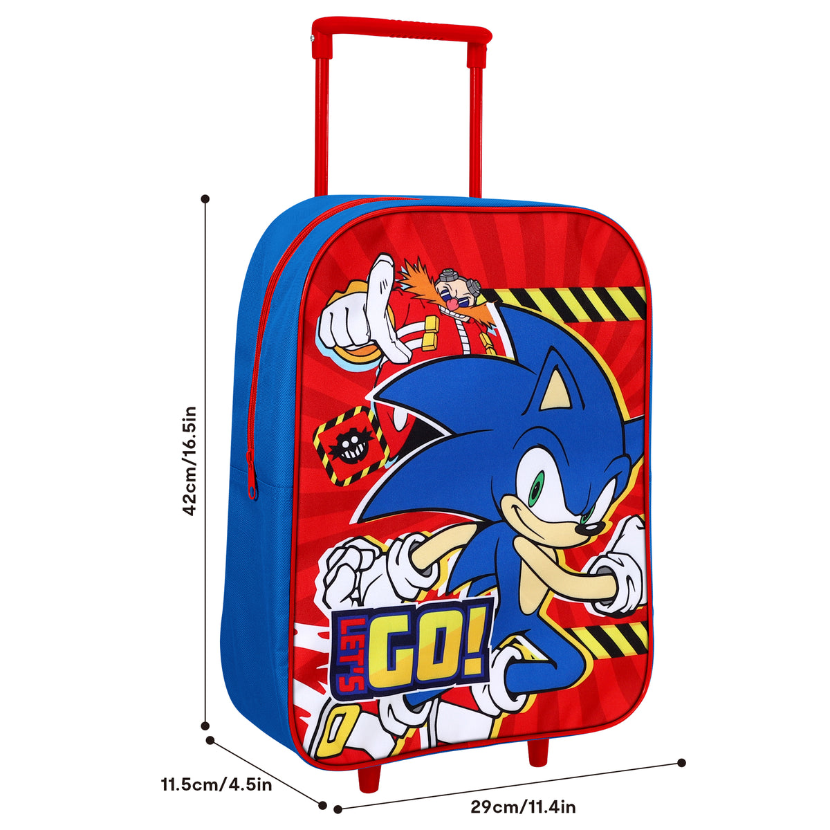 Sonic The Hedgehog "Let's Go" Travel Trolley Cabin Bag