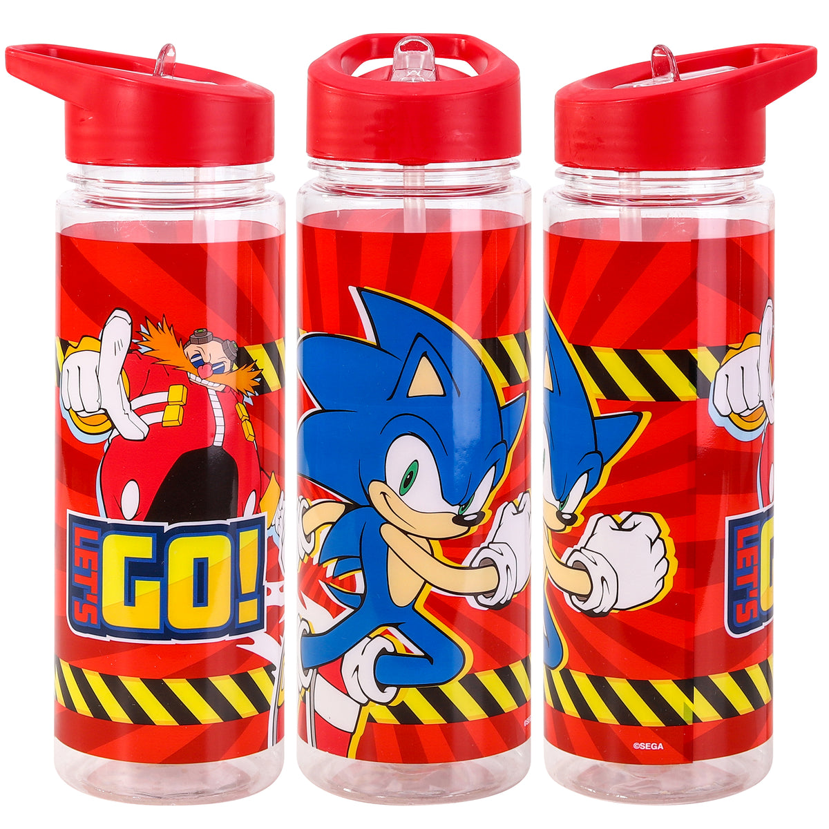 Sonic The Hedgehog Plastic Bottle With Straw