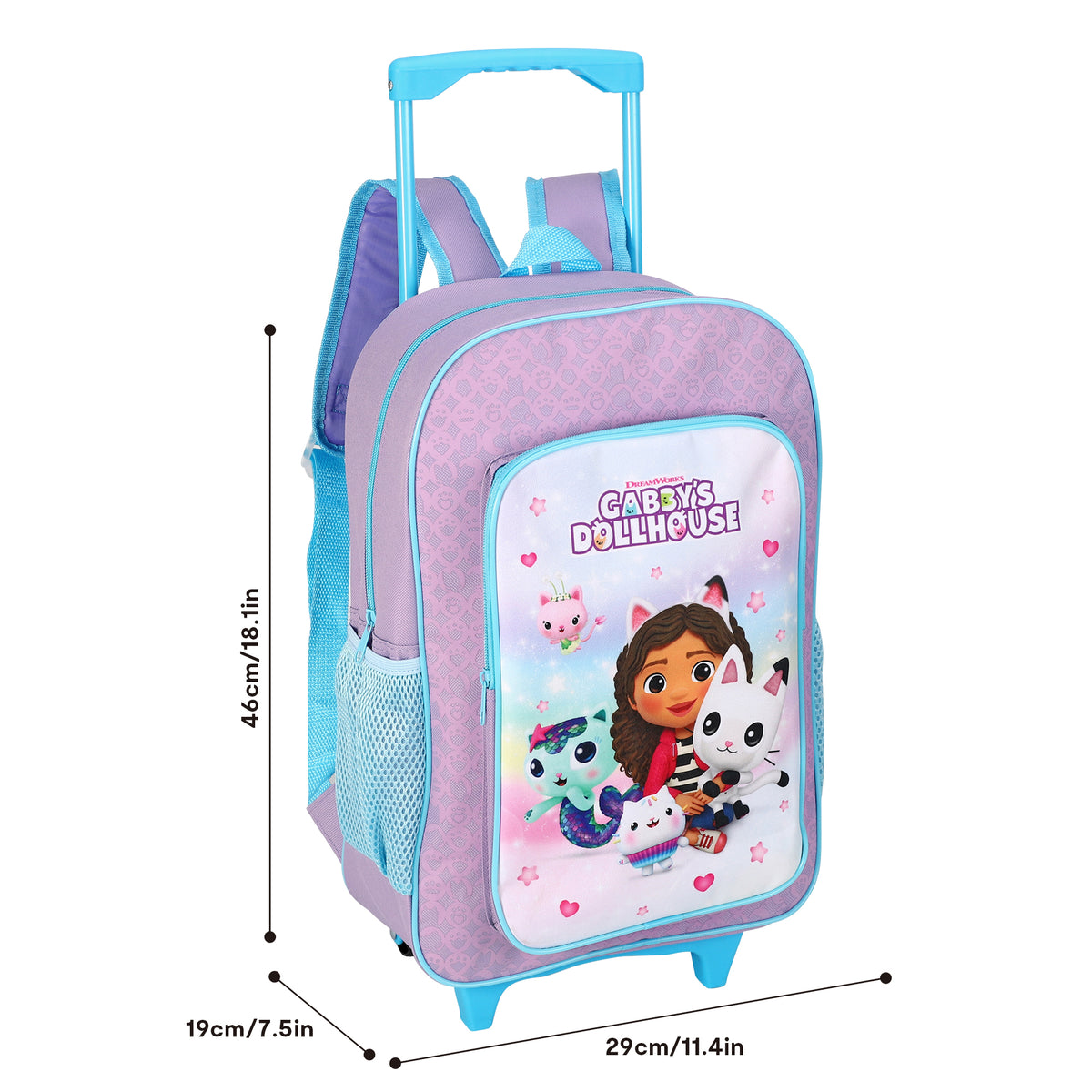 Gabby's Dollhouse Kids Travel Cabin Trolley Backpack Bag