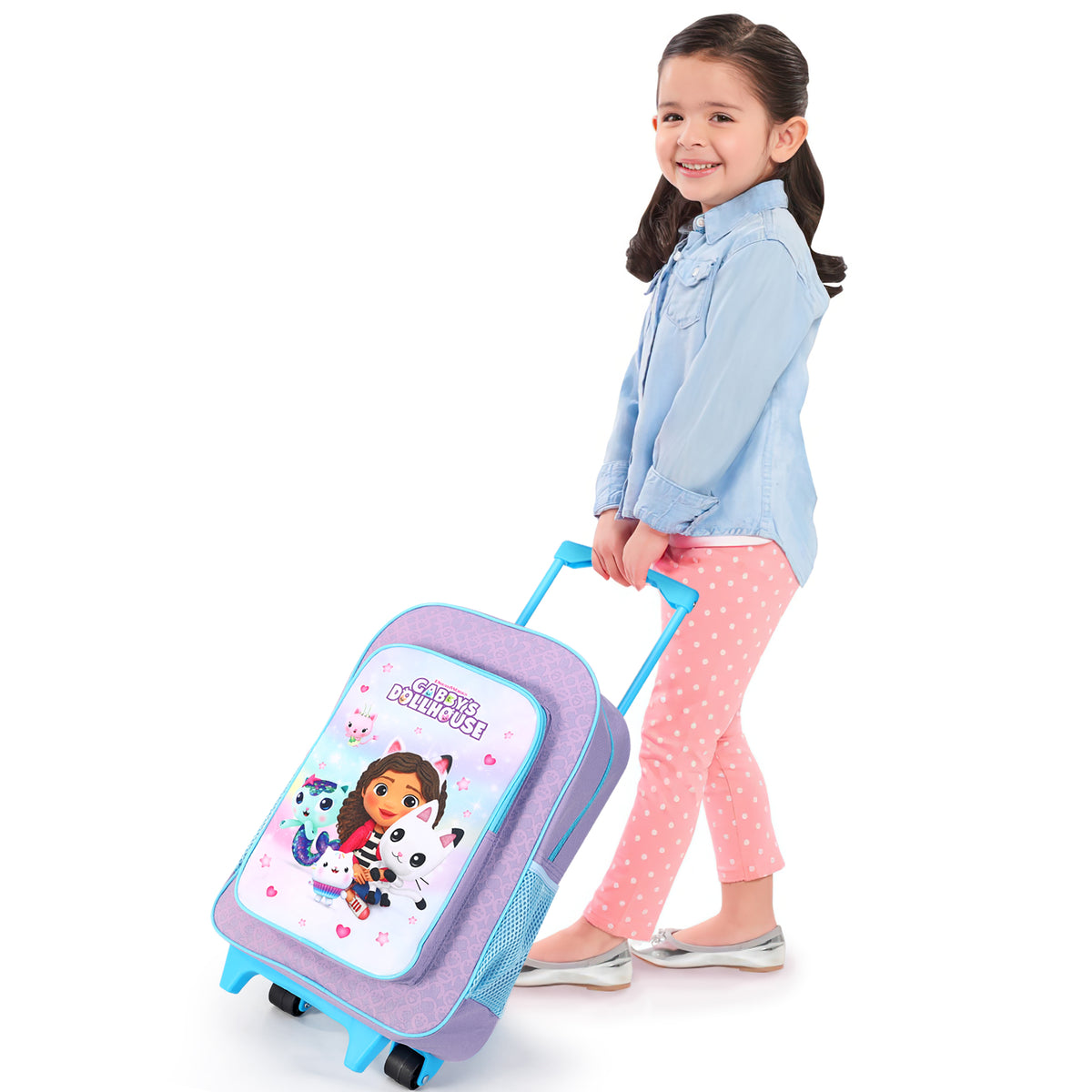 Gabby's Dollhouse Kids Travel Cabin Trolley Backpack Bag