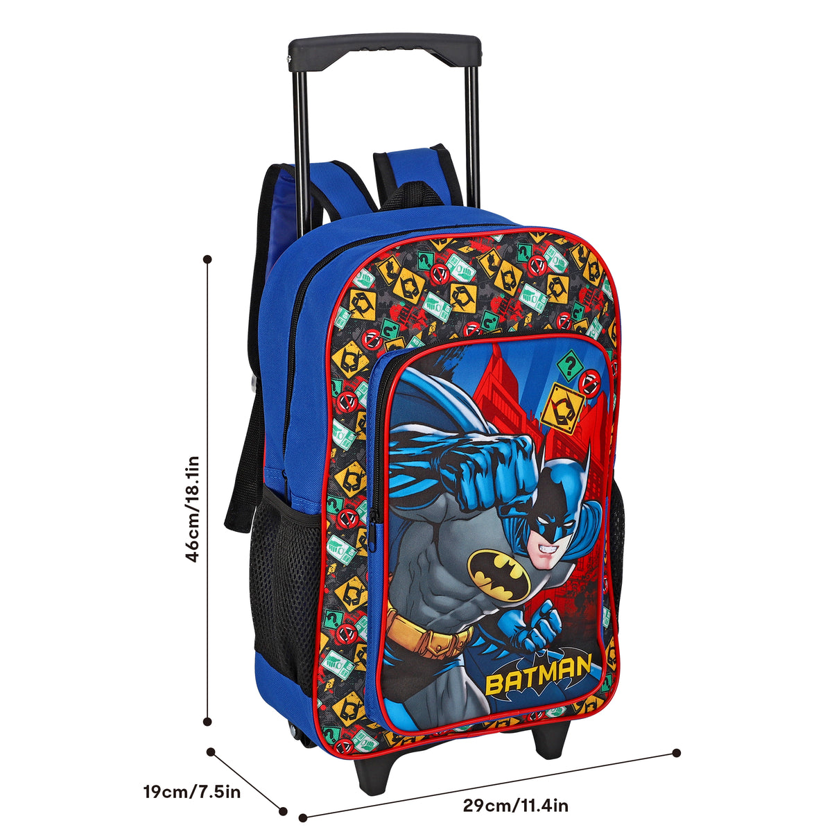 Batman Kids Travel Cabin Trolley Backpack Bag