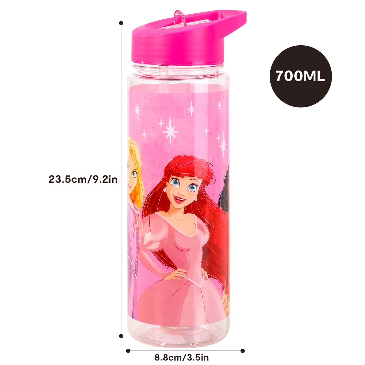 Disney Princess Plastic Bottle With Straw