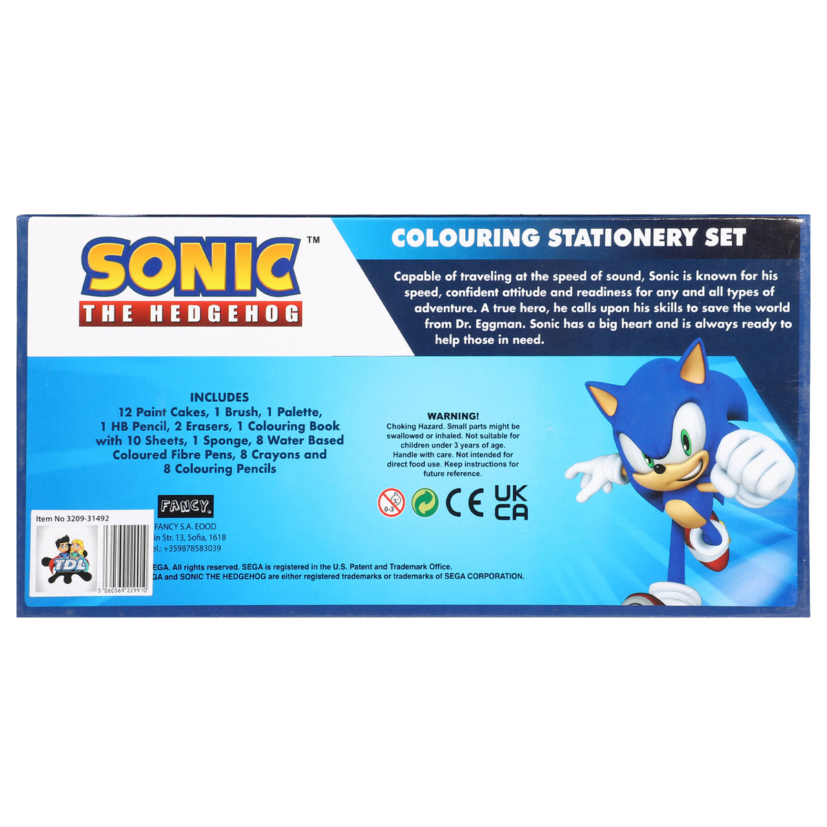 Sonic The Hedgehog Colouring Tool Box Set