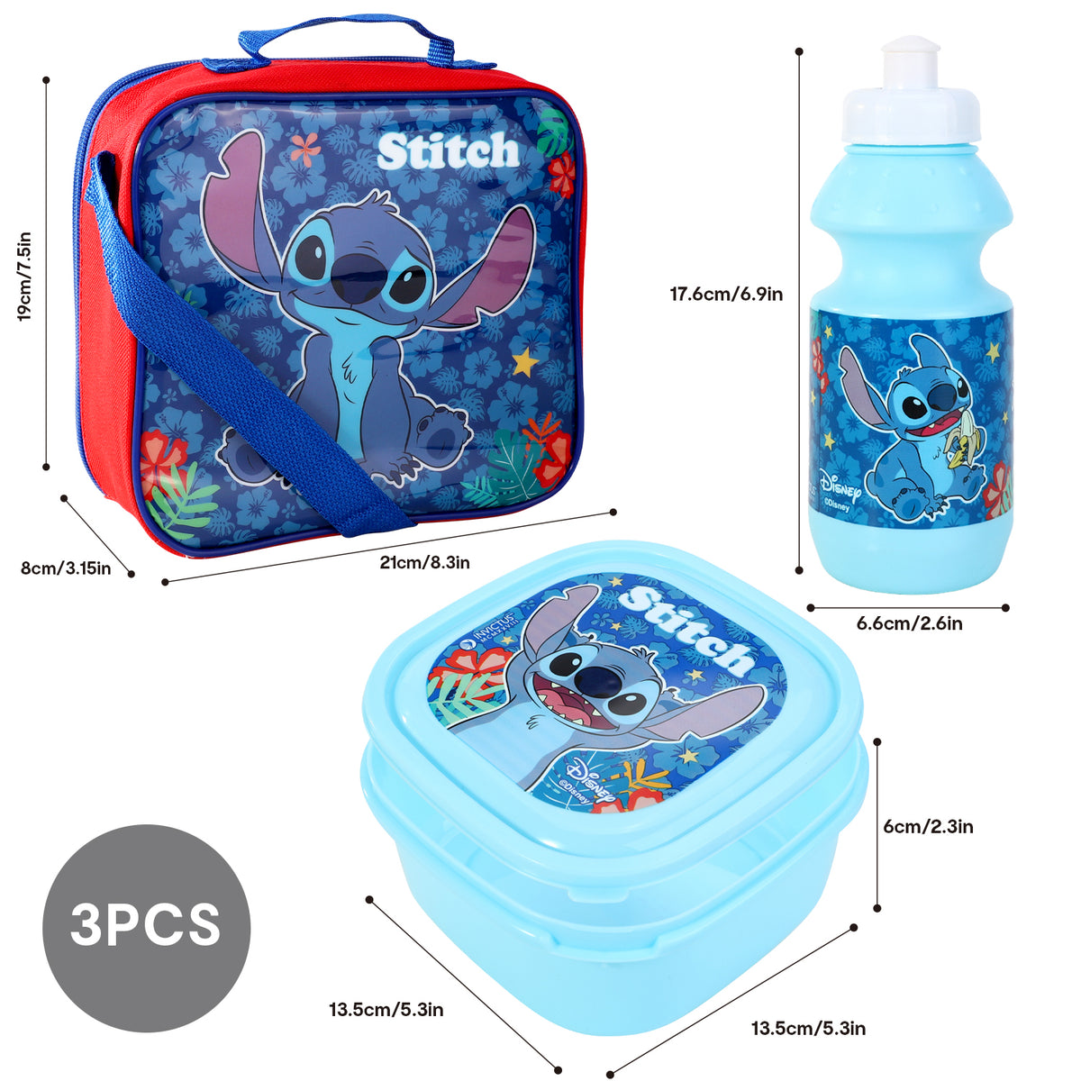 Stitch 3 Piece Insulated Lunch Bag Set